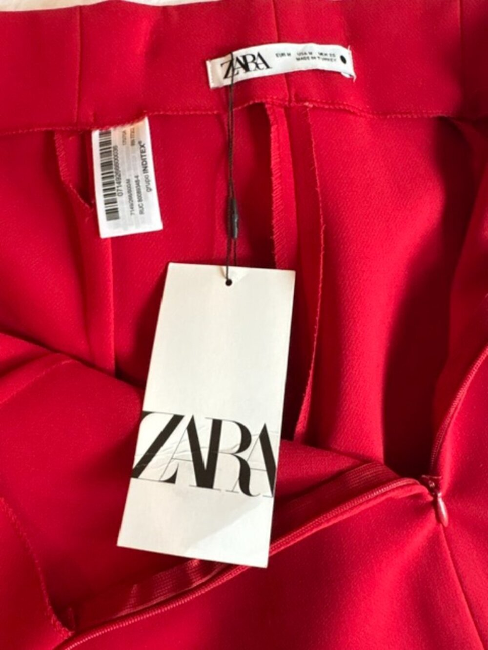 NWT Zara Red High Waisted Slacks Size Medium - Picture 4 of 5